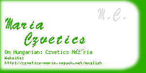 maria czvetics business card